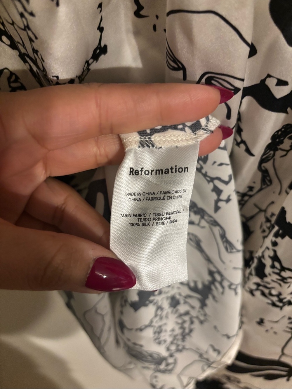 Reformation Kosta Silk Mini Dress with Abstract Faces and People NWT - Picture 9 of 10
